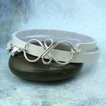 Infinity Leather Wrap Bracelet - Cloverleaf Jewelry