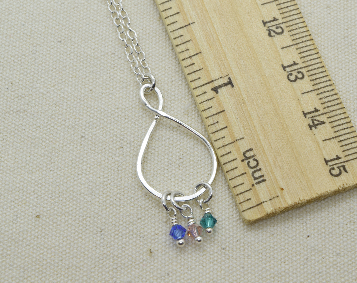 Infinity Sterling Silver Birthstone Necklace