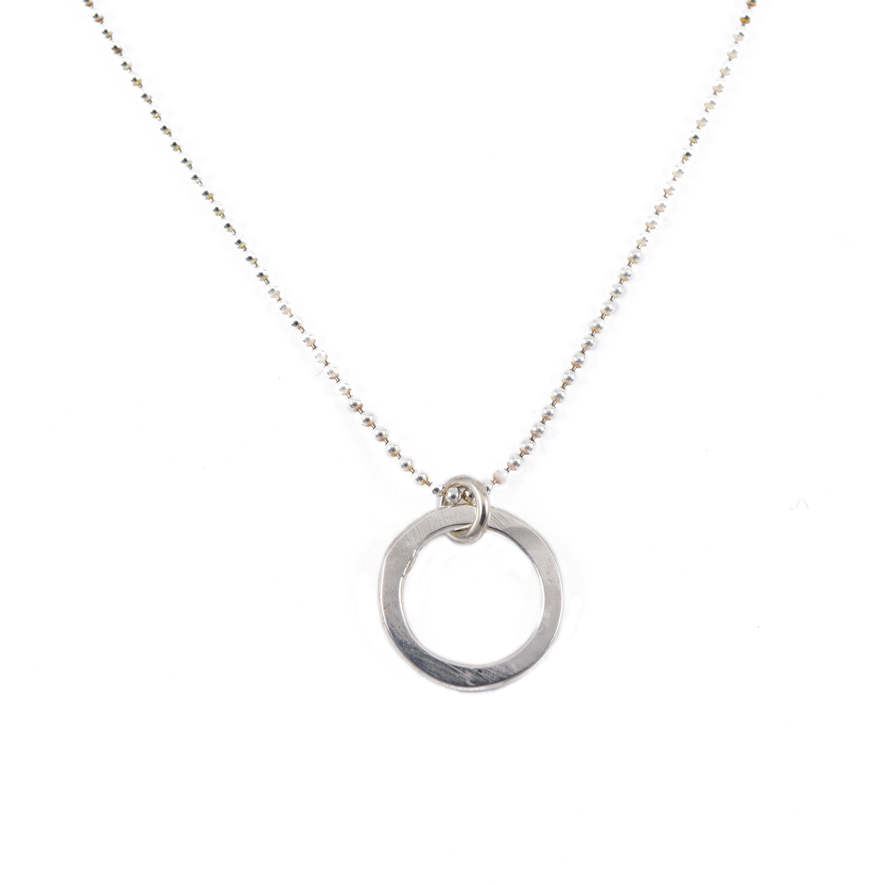 Sterling Silver Circle Pendant Necklace • Hammered/Sparkly 16-24” •  Handmade UK | eBay