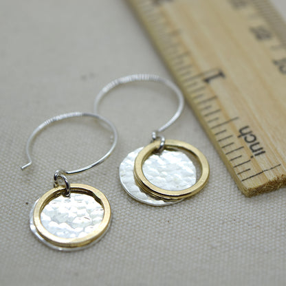 Kinetic Silver and Gold Earrings - Cloverleaf Jewelry
