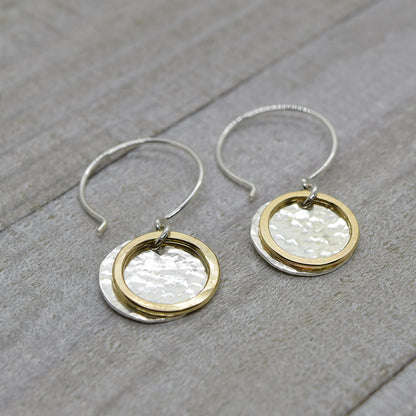 Kinetic Silver and Gold Earrings - Cloverleaf Jewelry