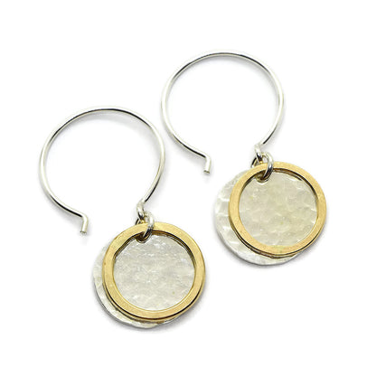 Kinetic Silver and Gold Earrings - Cloverleaf Jewelry