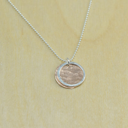 Kinetic Silver and Rose Gold Necklace - Cloverleaf Jewelry