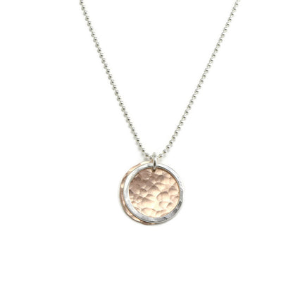 Kinetic Silver and Rose Gold Necklace - Cloverleaf Jewelry