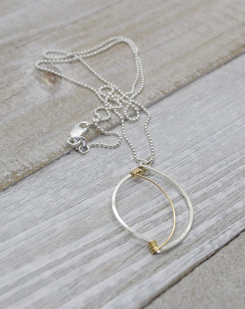 Leaf Silver and Gold Necklace - Cloverleaf Jewelry