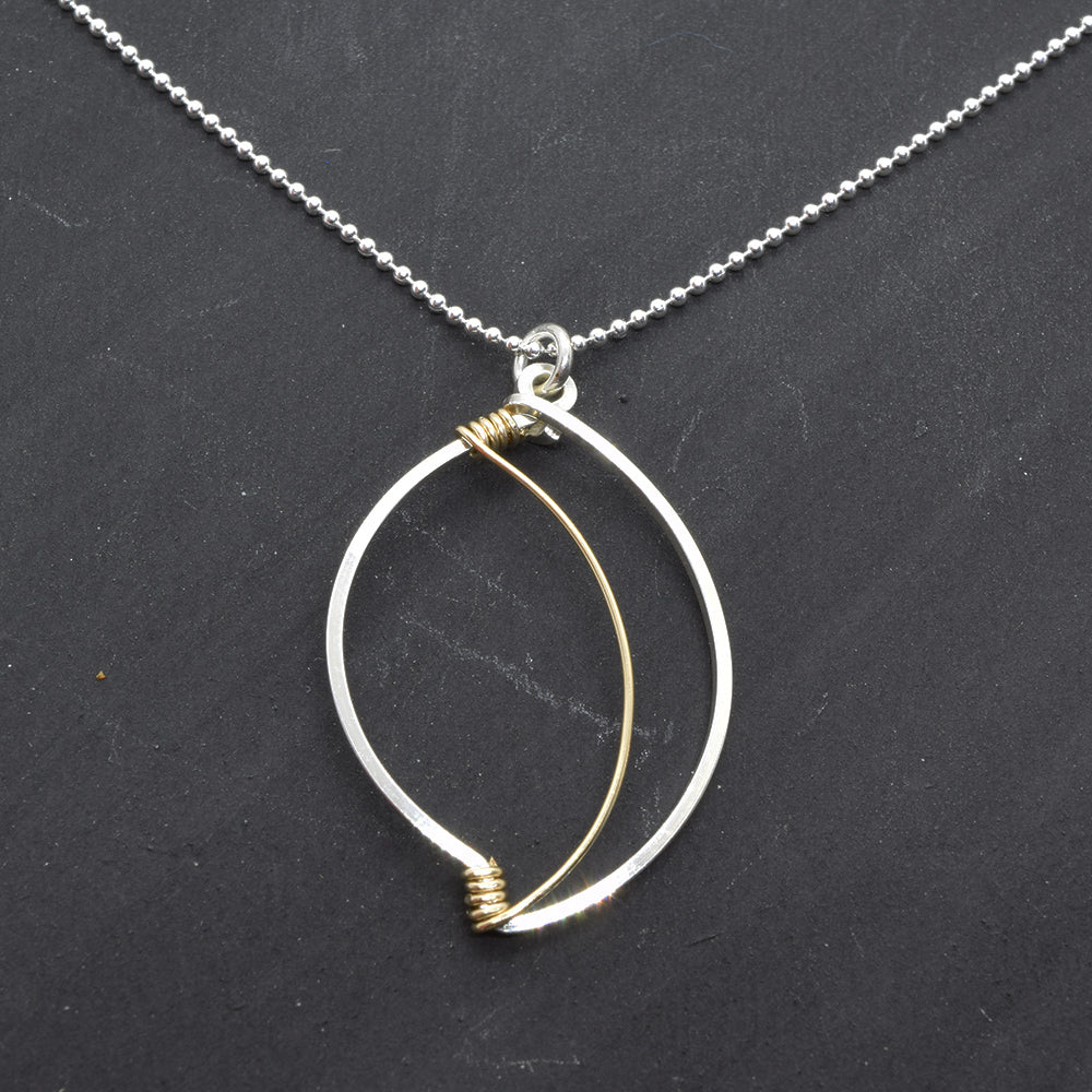 Leaf Silver and Gold Necklace - Cloverleaf Jewelry