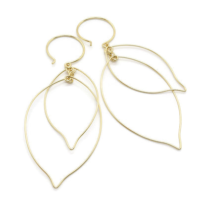 Leaves Interlocking Gold Earrings - Cloverleaf Jewelry