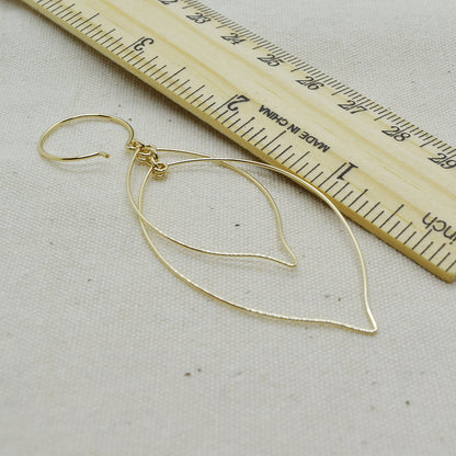 Leaves Interlocking Gold Earrings - Cloverleaf Jewelry