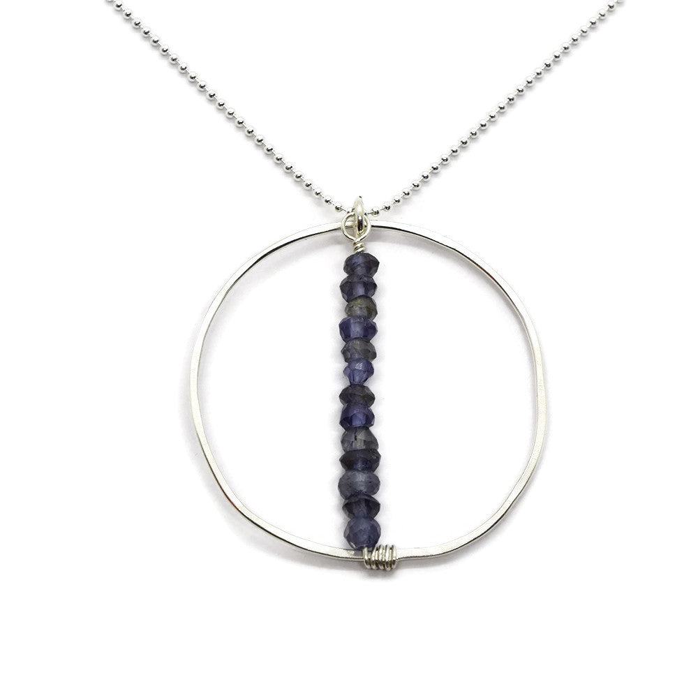 Lyra Silver Gemstone Necklace, Iolite