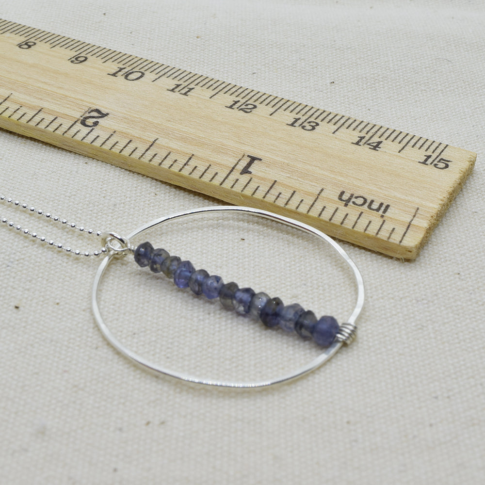 Lyra Silver Gemstone Necklace, Iolite