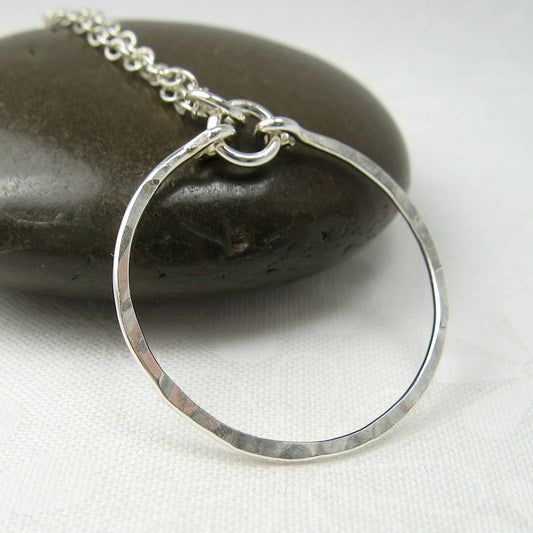 Meridian Silver Circle Pendant or Necklace