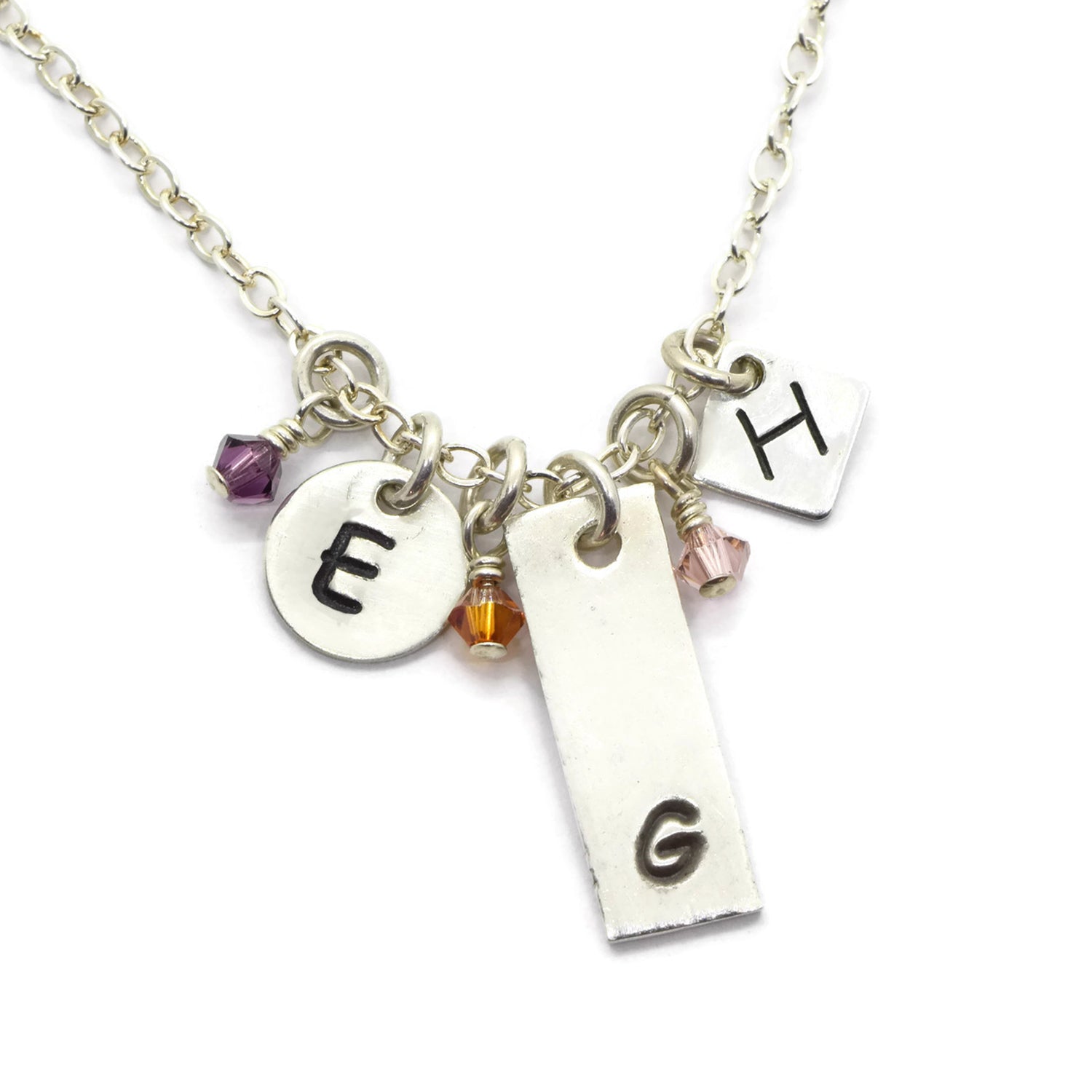 Min-I-nitials Silver Family Necklace - Cloverleaf Jewelry
