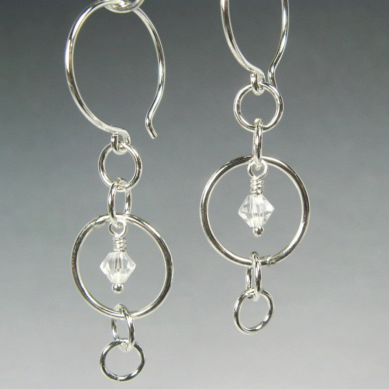 Mystic Silver Earrings with Crystal