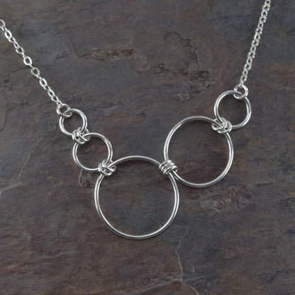 Nexus Asymmetrical Silver Necklace - Cloverleaf Jewelry