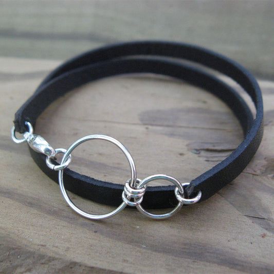 Nexus Leather Wrap Bracelet