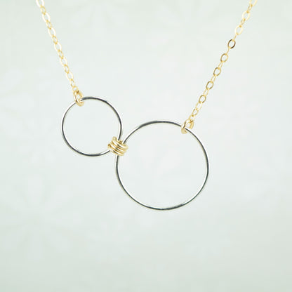 Nexus Gold and Silver Horizontal Necklace - Cloverleaf Jewelry
