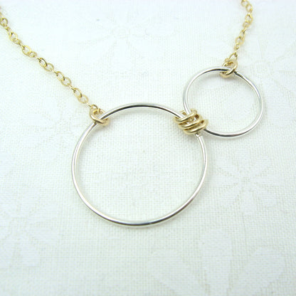 Nexus Gold and Silver Horizontal Necklace - Cloverleaf Jewelry