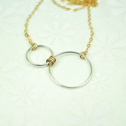 Nexus Gold and Silver Horizontal Necklace - Cloverleaf Jewelry