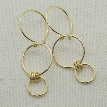 Nexus Gold Earrings - Cloverleaf Jewelry
