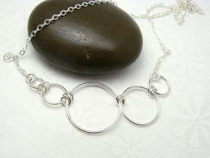 Nexus Asymmetrical Silver Necklace - Cloverleaf Jewelry