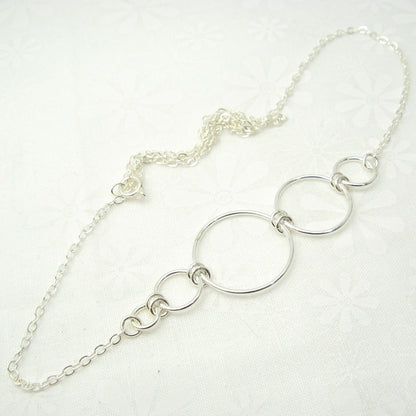Nexus Asymmetrical Silver Necklace - Cloverleaf Jewelry