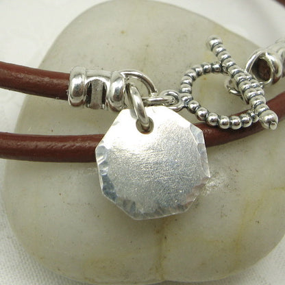 Octagon Silver Charm - Cloverleaf Jewelry