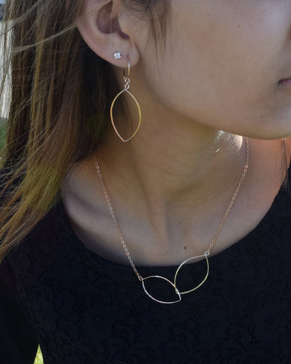 Petals Silver with Gold Necklace - Cloverleaf Jewelry