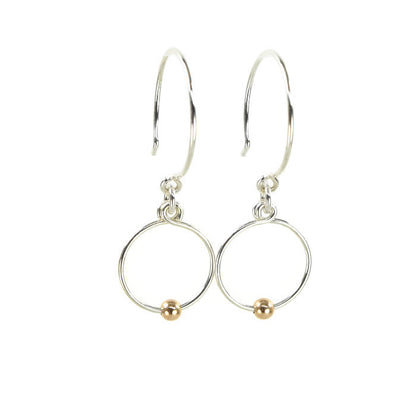 Picot Silver and Rose Gold Earrings - Cloverleaf Jewelry