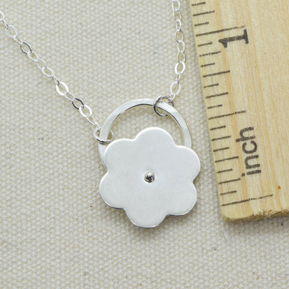 Posy Silver Flower Necklace - Cloverleaf Jewelry