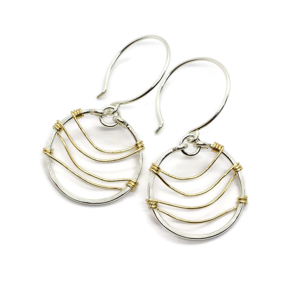 Ripple Silver and Gold Earrings