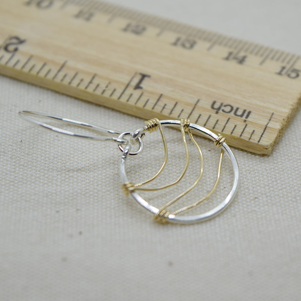 Ripple Silver and Gold Earrings