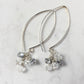 Tassel Silver and Crystal Earrings, Crystal