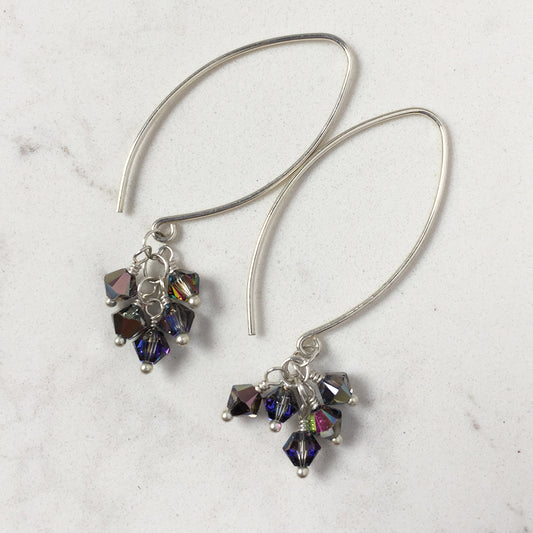 Tassel Silver and Crystal Earrings, Disco