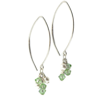 Tassel Silver and Crystal Earrings, Erin - Cloverleaf Jewelry
