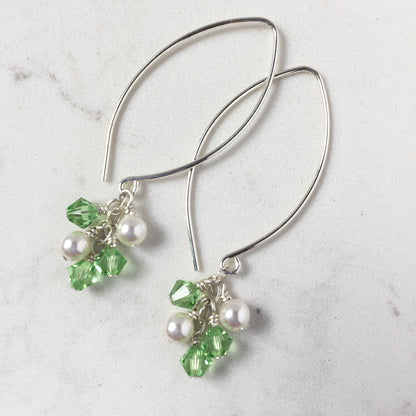 Tassel Silver and Crystal Earrings, Erin - Cloverleaf Jewelry