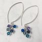 Tassel Silver and Crystal Earrings, Ocean