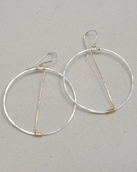Traverse Silver and Gold Hoop Earrings