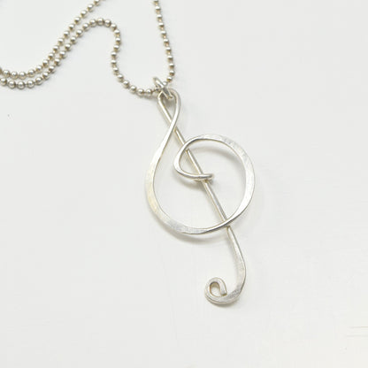 Treble Clef Silver Necklace - Cloverleaf Jewelry