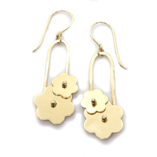 Trellis Gold Flower Earrings
