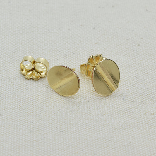 Truly Gold Post Earrings, Oval - Cloverleaf Jewelry
