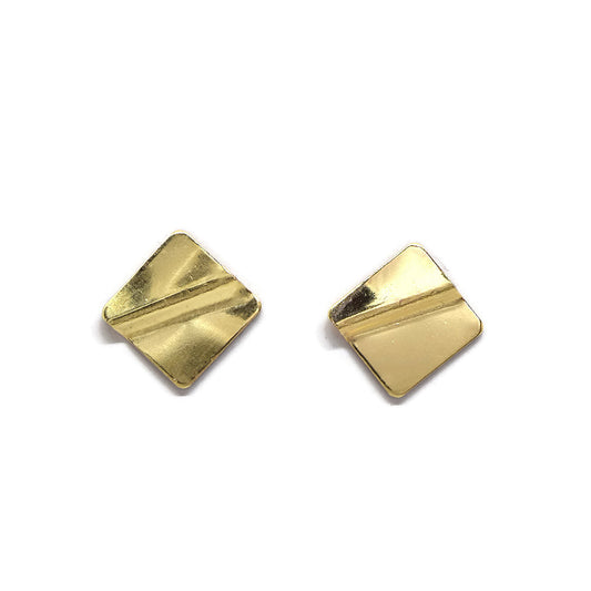 Truly Gold Post Earrings, Square - Cloverleaf Jewelry