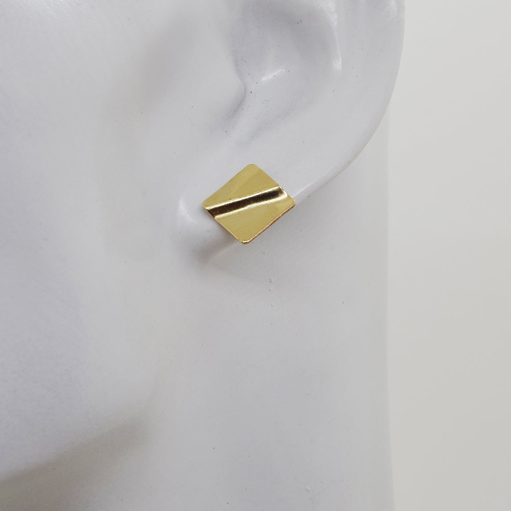 Truly Gold Post Earrings, Square - Cloverleaf Jewelry