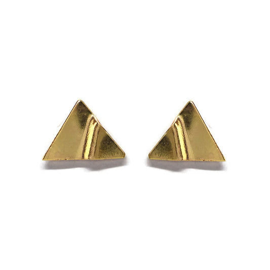 Truly Gold Post Earrings, Triangle - Cloverleaf Jewelry