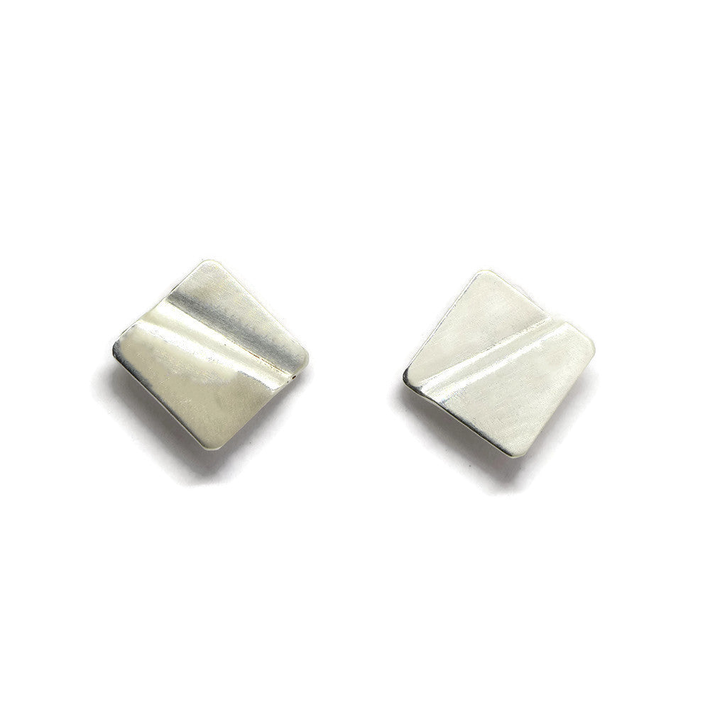 Truly Silver Stud Earrings, Square - Cloverleaf Jewelry