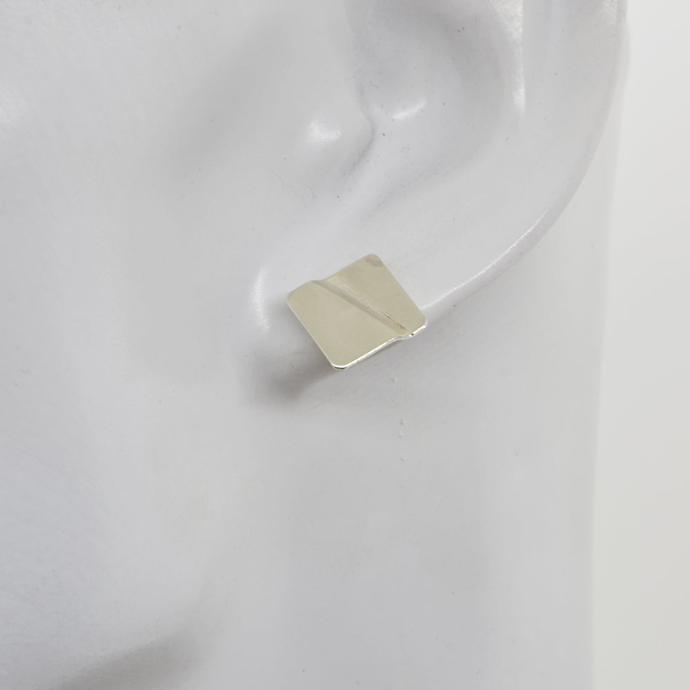 Truly Silver Stud Earrings, Square - Cloverleaf Jewelry