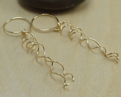 Twirl Gold Earrings - Cloverleaf Jewelry