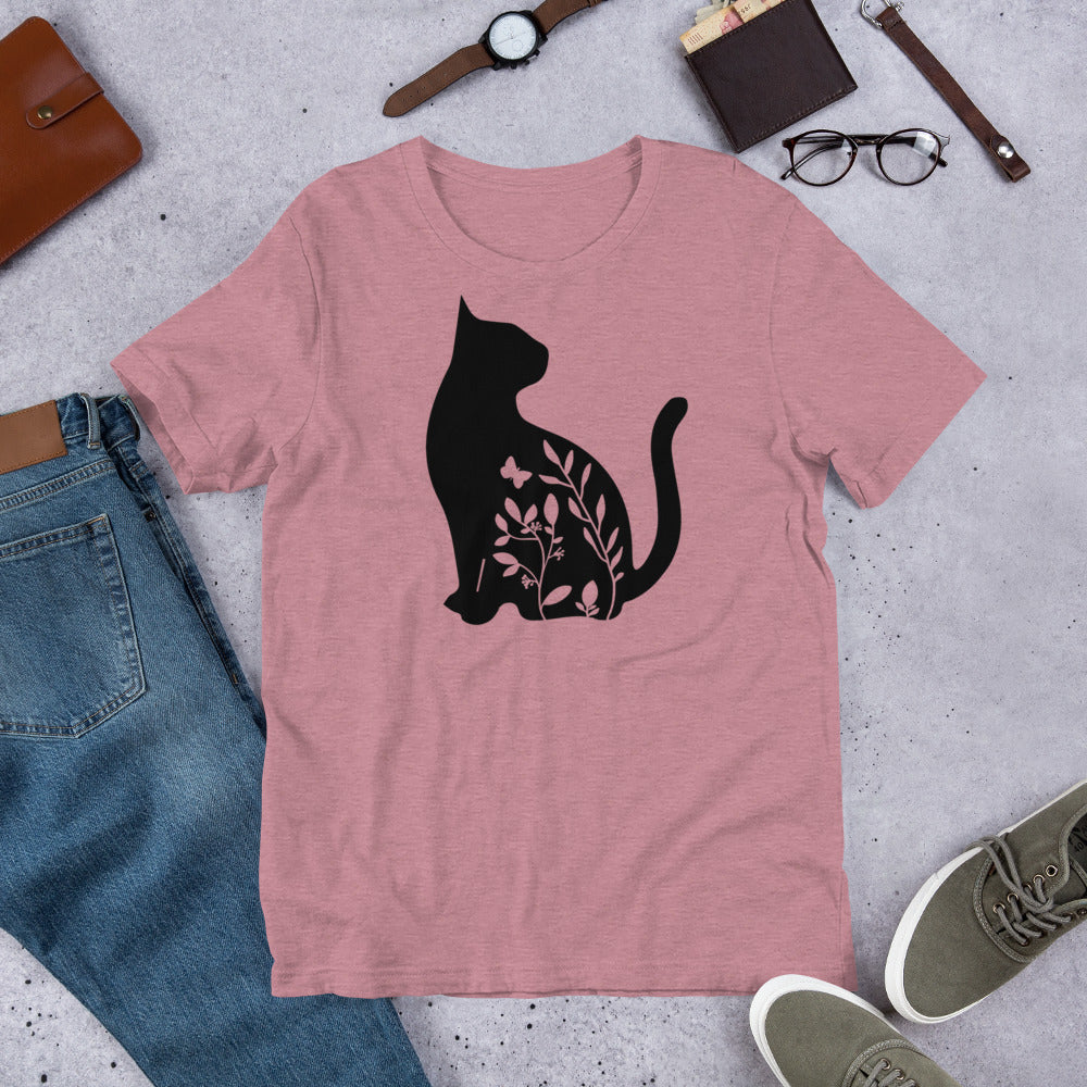 Cat with Flowers T-shirt for Women
