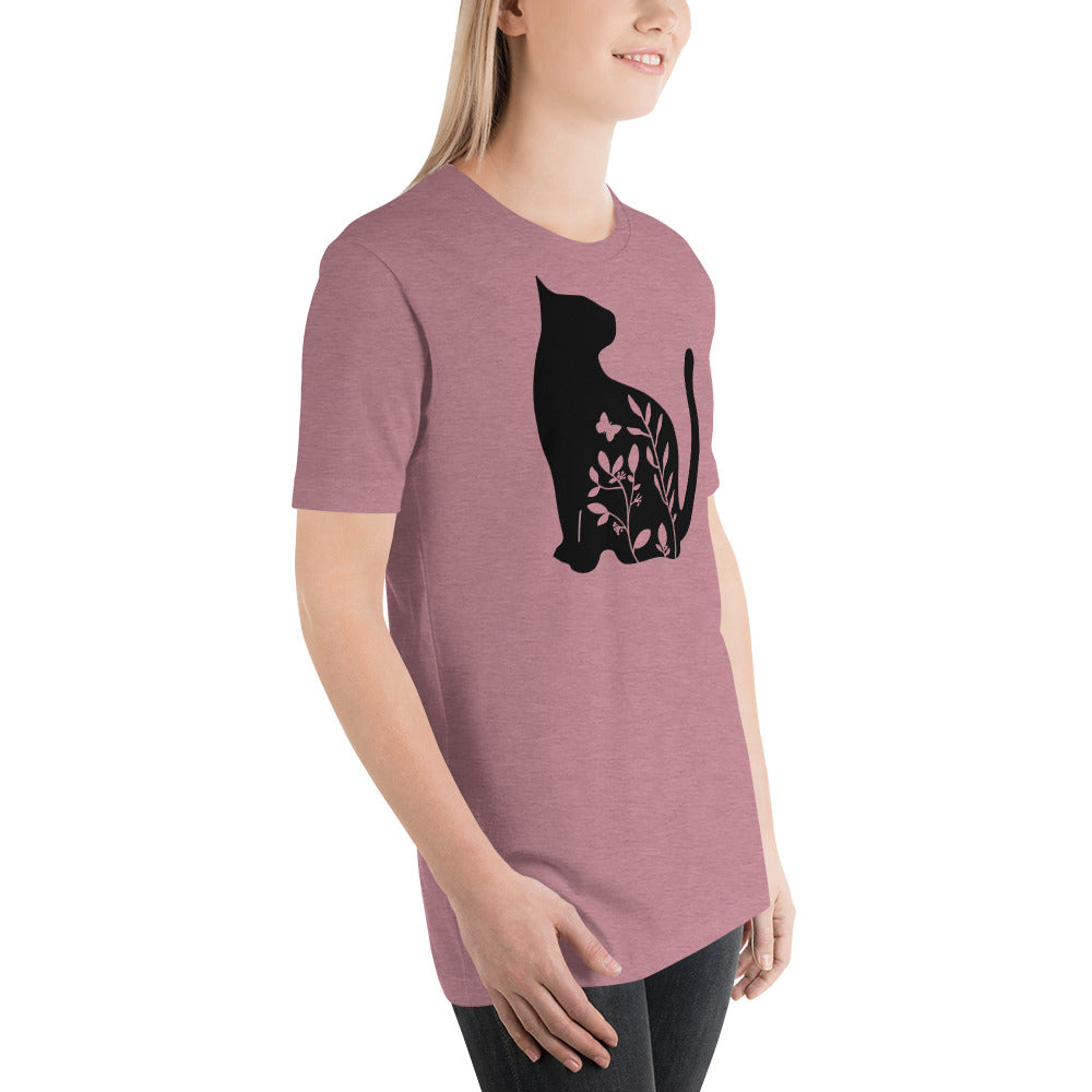 Cat with Flowers T-shirt for Women