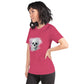 Short-Sleeve Unisex T-Shirt with Skull and Pink Flowers