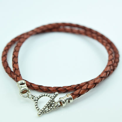 Leather Double Wrap Bolo Bracelet - Cloverleaf Jewelry